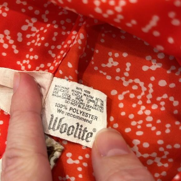 Vintage Amanda‎ Red Polka Dot Blouse | Puff Shoulder Tie Neck | Size Small - Picture 10 of 13